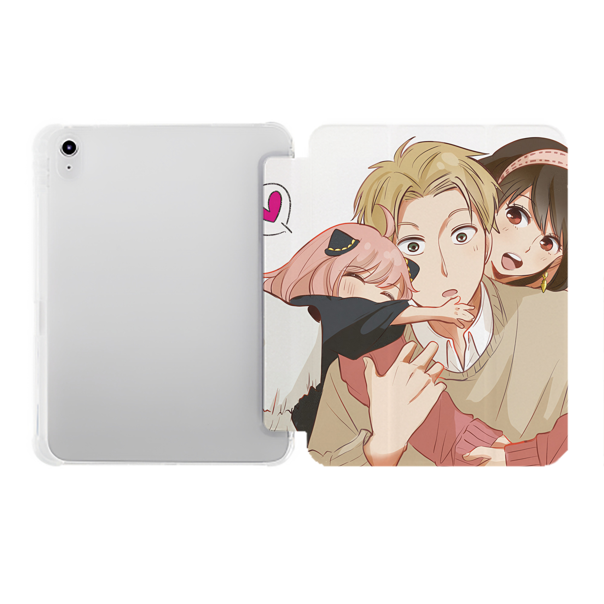 （画像用） SPY×FAMILY间谍家家酒 IPad ケース ペン収納付き 三つ折りスタンド PUレザー×シリコン 対応機種9.5/10.5/10.9インチ
